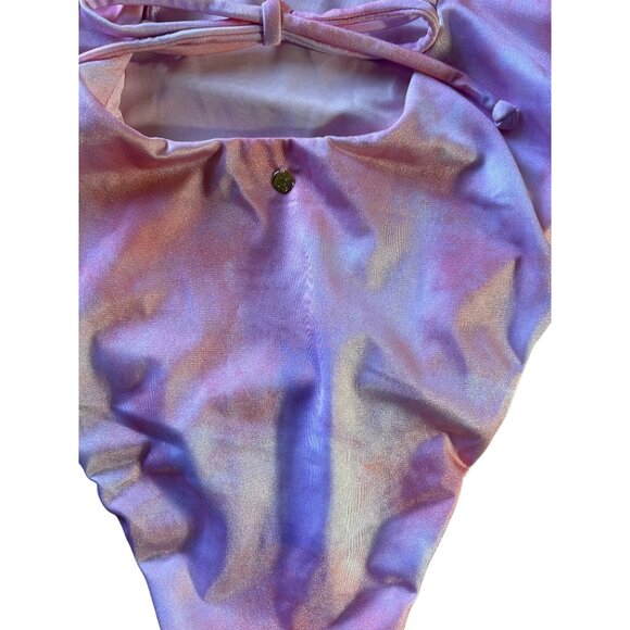 Victoria's Secret Shimmery Pink Tie-Dye One Piece Swimsuit L NWT - Picture 7 of 11